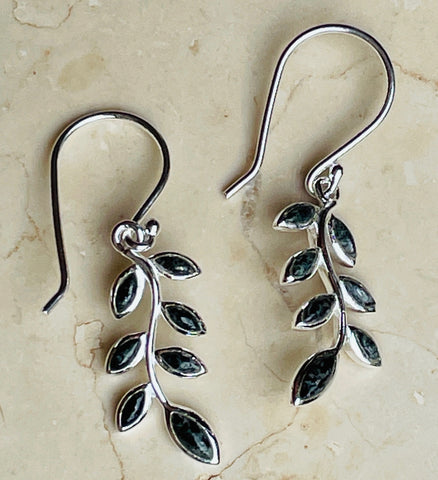 Rowan leaf drop earring
