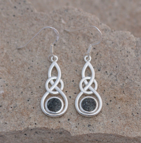 Preseli Bluestone Celtic round knot earrings