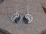 Preseli bluestone earrings made of sterling silver and Preseli Bluestone
