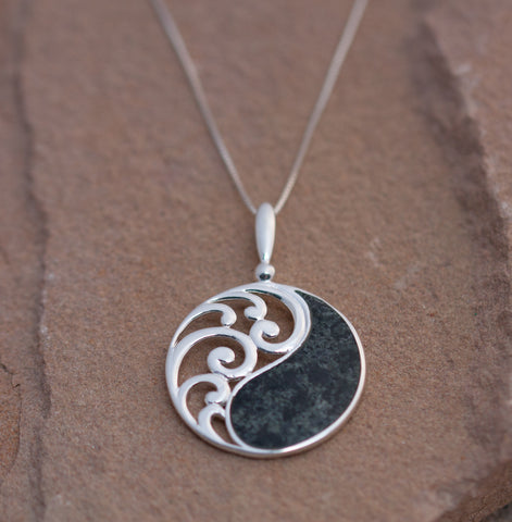 Preseli bluestone balance pendant set in sterling silver