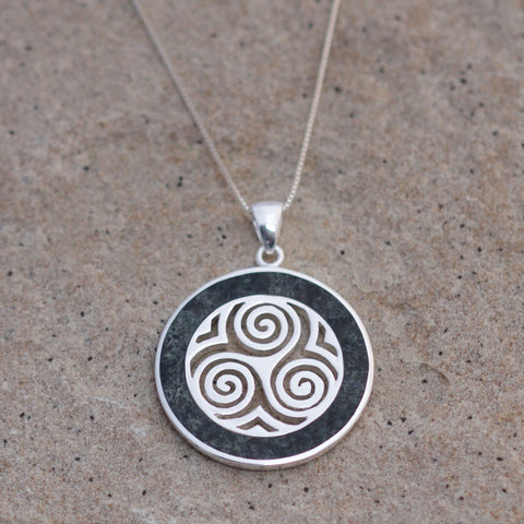 Preseli Bluestone Celtic Triskelion pendant