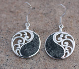 Balance earrings set in sterling silver and Preseli Bluestone mined in Pembrokeshire
