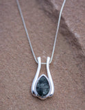 Preseli bluestone spring seed pendant set in sterling silver